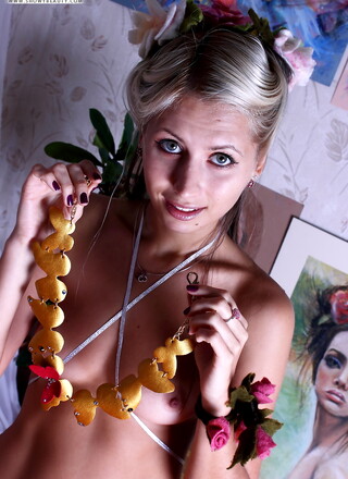 Marvelous teen on bed