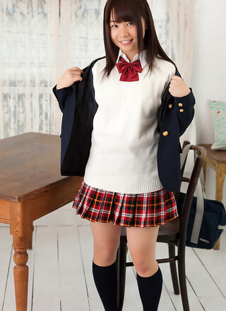 Mana Asian doll in school uniform is naughty and happy after hour