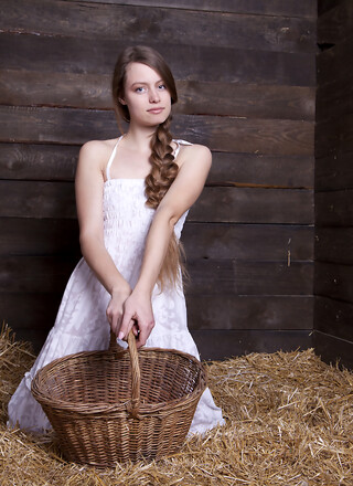 Slim girl with braid hair